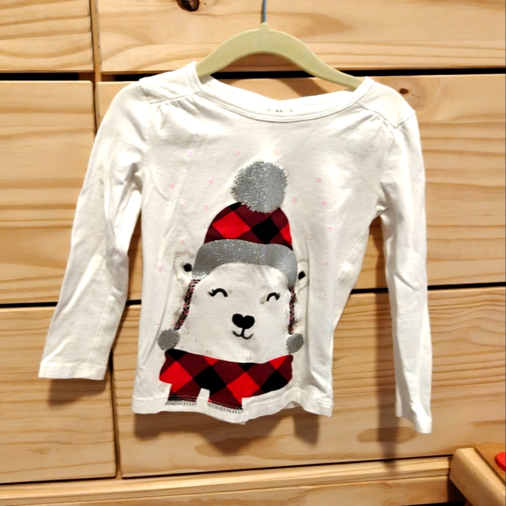 Carter's Holiday Polar Bear Buffalo Plaid Shirt 3T